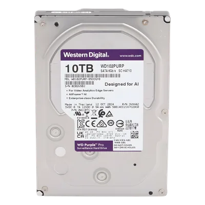Disco Duro para Videovigilancia / 10 TB / 7200 RPM / SATA III 6 Gb/s / 64 Cámaras HD / Caché 512 MB / 3.5 Pulgadas