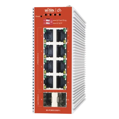 Switch Industrial PoE L2+ / 8 Puertos 100/1000 Mbps af/at / 2 SFP / Presupuesto PoE 120 W / Cloud / ERPS