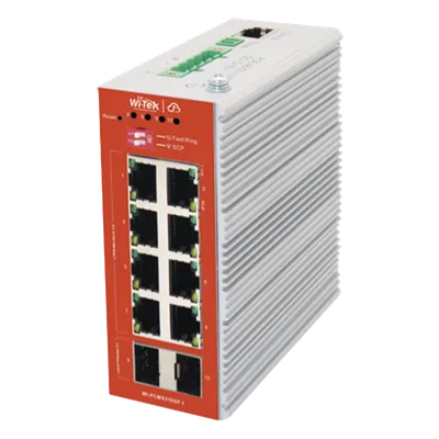 Switch Industrial PoE L2+ / 8 Puertos 100/1000 Mbps af/at / 2 SFP / Presupuesto PoE 120 W / Cloud / ERPS