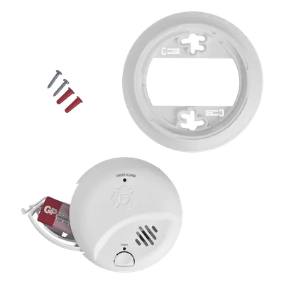Detector de Humo Autónomo / Tecnología Ionización / Alarma 85 dB / Botón Prueba y Silencio / Diseño Compacto