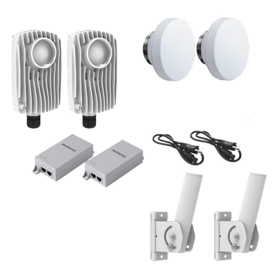Kit de radios inalámbricos / 1.75 Gbps PTMP / 2.0 Gbps PTP / 4.9-6.4 GHz / IP67 / 12 dBi / PoE incluido