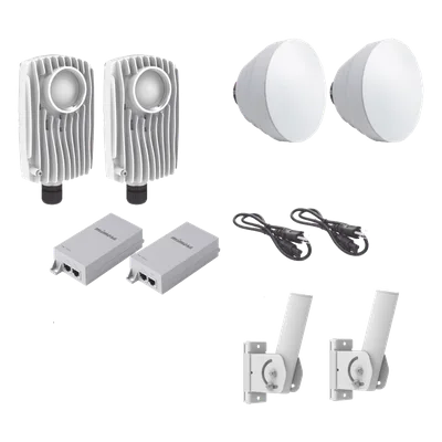 Kit de radios inalámbricos / 1.75 Gbps PtMP / 5.1-6.4 GHz / 16 dBi antenas / IP67 / 23 dBi ganancia total / 0.5 m cable incluido