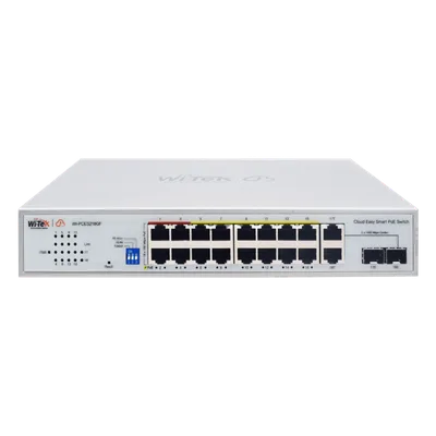 Switch PoE / 16 Puertos 10/100 Mbps PoE / 2 Uplink Gigabit / 1 Puerto SFP / Presupuesto PoE 250 W / Alcance 250 m (820.2 ft) / ONVIF