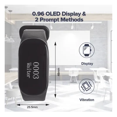 Reloj Buscador IP / IPX7 / Pantalla OLED / 80-100 m (262.5-328.1 ft) Alcance / 48 Horas Standby / 10 Mensajes / 7 Idiomas / 180 mAh