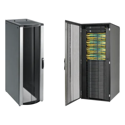 Gabinete Rack / 42 UR / 2000x800x1200 mm / 2500 lb / Acero / Puertas Perforadas / Gestión de Cables