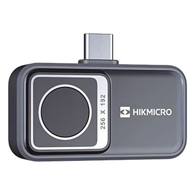Cámara Termográfica para Smartphone / Resolución IR 256 x 192 / SuperIR / Rango -20°C a 400°C / Precisión ±2°C o ±2% / Campo de Visión 50° × 37.2° / USB-C y Lightning / IP40