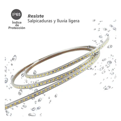 Manguera LED / 50 m (164 ft) / Blanco Cálido 2700K / IP65 / 120° / Cortable cada 100 cm / 45-110V CD