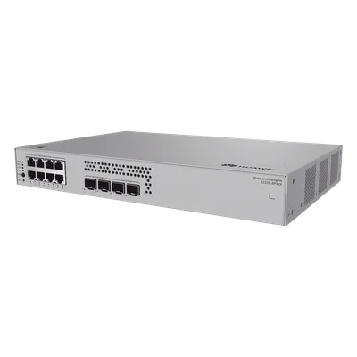 Switch Administrable Capa 2 / 8 Puertos PoE+ Gigabit / 2 SFP 1G + 2 SFP+ 10G / PoE Perpetuo / 128 W / 66 Gbps / 49 Mpps / Sin Ventilador / 3.43 kg / 1.52 ft x 1.05 ft x 0.69 ft