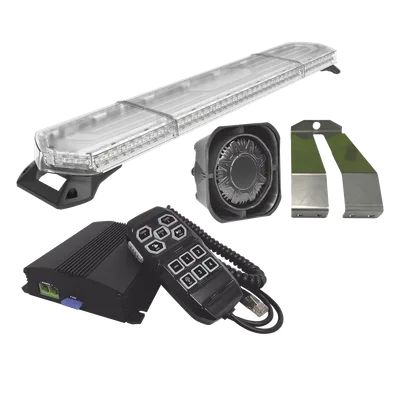 Kit de Sirena y Torreta LED / 48 pulgadas (1.2 m) / 96 LEDs / Ámbar / 124.5 dB / 12-24 VCD / SAE J845 / CISPR 25
