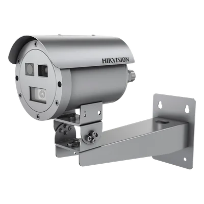 Cámara Bala IP Térmica Dual / Térmico 384x288 15 mm / Óptico 4 MP 15 mm / Termométrica -20°C a 150°C / IP68 / IR 30 m (98.4 ft) / Antiexplosión / Anticorrosión