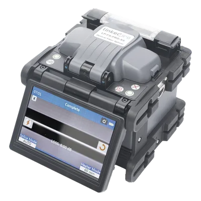 Fusionadora de Fibra Óptica / Alineación por Núcleo / 6 Motores / Empalme 7 s / Pantalla Táctil 5 Pulgadas / 200 Empalmes por Carga