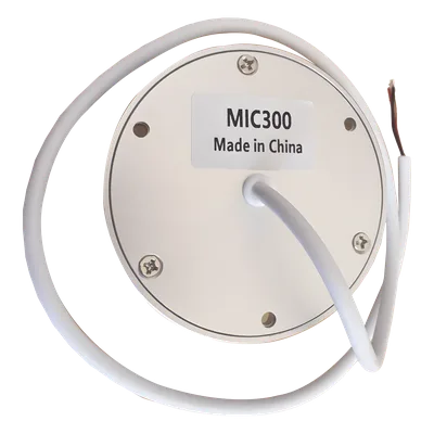 Micrófono Omnidireccional / Cobertura 10-100 m² / Sensibilidad -38 dB / SNR 70 dB / 12V DC / Ø 95 mm