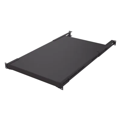 Charola para Rack 19 in / Profundidad Ajustable 495 a 965 mm / Carga 110 kg / 3U / Doble Fijación / Color Negro