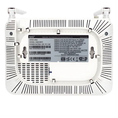 ONU GPON WiFi 6 / 4 Puertos Gigabit / 1 POTS / 2 USB / 2 Antenas 5 dBi / SC/UPC