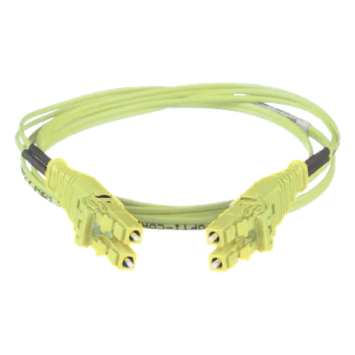 Jumper de Fibra Óptica / Multimodo OM5 50/125 / LC-LC Uniboot Duplex / LSZH / Verde Lima / 2 m (6.56 ft)