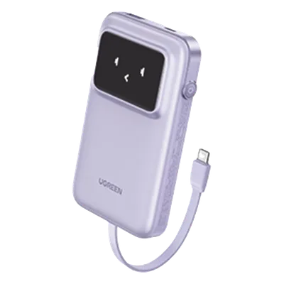 Power Bank / 10000 mAh / 30 W / Carga Bidireccional / 3 Salidas Simultáneas / Pantalla TFT / Cable USB-C Integrado / Certificación Aérea