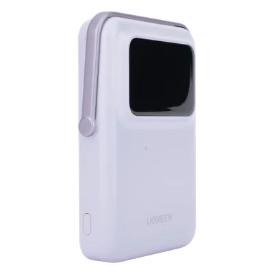 Power Bank Inalámbrico / 10000 mAh / Carga Inalámbrica 7.5W / PD 20W USB-C / Pantalla TFT con Emojis / Soporte Plegable / MagSafe Compatible