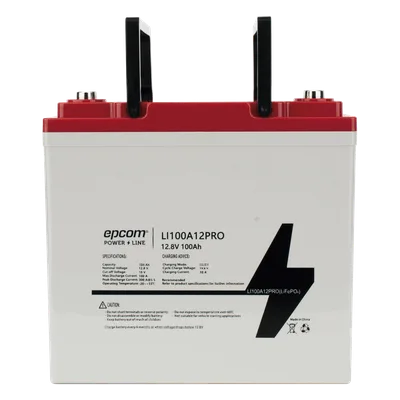 Batería LiFePO4 Ciclo Profundo / 12.8 Vcc / 100 Ah / Descarga Máxima 100 A / 3500 Ciclos / Válvula de Alivio