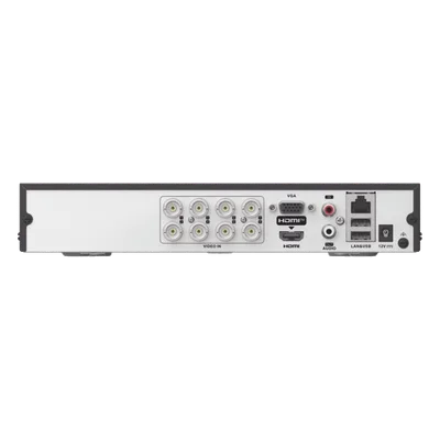 DVR Híbrido / 8 Canales TurboHD + 2 Canales IP / 2 Megapixel 1080p Lite / AcuSense Lite / Audio Bidireccional Coaxitron / H.265+ / 1 Bahía HDD hasta 4 TB / Salida Full HD HDMI+VGA
