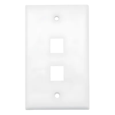 Placa de Pared / 2 Puertos / UL 94 V-0 / 114x70x10 mm / 0.37x0.23x0.03 ft / 20 Piezas / Blanco