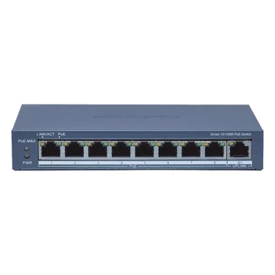 Switch Administrable PoE+ / 8 Puertos 10/100 Mbps / Uplink Gigabit / PoE Extendido 300 m (984.3 ft) / 110 W / Gestión Remota