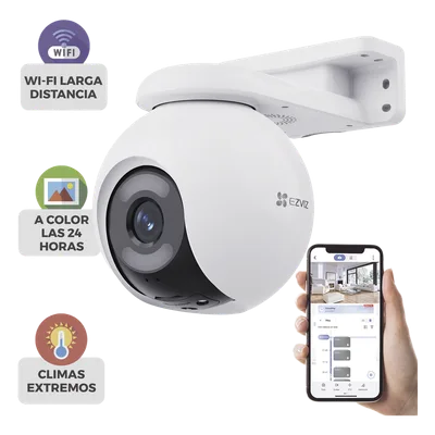 Cámara IP PT / 4 Megapixel / ColorFULL Visión Nocturna / Wi-Fi 2.4 GHz / Cobertura 360° / Detección AI Humano/Vehículo / IP65