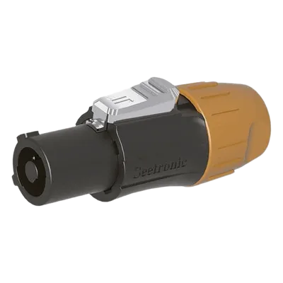 Conector PowerCom Macho / IP65 / 20 A a 250 V CA / Tres Núcleos / Bloqueo Rápido / Carcasa Amarilla