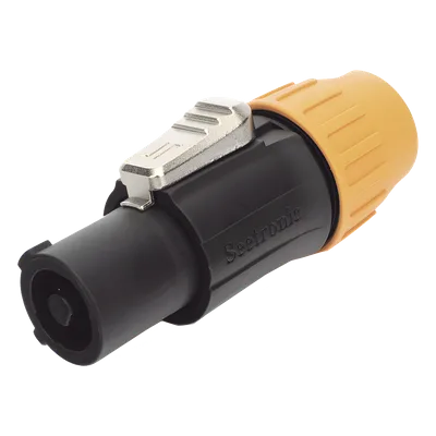 Conector PowerCom Macho / IP65 / 20 A a 250 V CA / Tres Núcleos / Bloqueo Rápido / Carcasa Amarilla