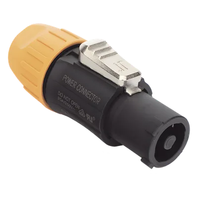 Conector PowerCom Macho / IP65 / 20 A a 250 V CA / Tres Núcleos / Bloqueo Rápido / Carcasa Amarilla