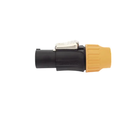 Conector PowerCom Macho / IP65 / 20 A a 250 V CA / Tres Núcleos / Bloqueo Rápido / Carcasa Amarilla