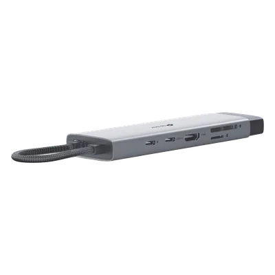 HUB USB-C 9 en 1 / HDMI 4K@60Hz / Ethernet Gigabit / 100W PD / 140.2x43x14.3 mm (0.46x0.14x0.047 ft)