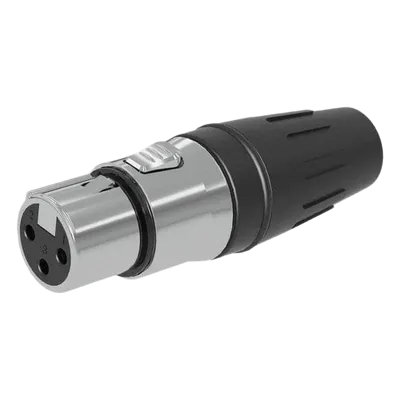 Conector XLR Hembra / 3 Núcleos / Acero Inoxidable / Contactos Chapados en Oro / 20 A a 250 V CA