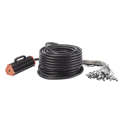Stagebox Multipar / 32 Canales XLR Hembra + 8 Canales XLR Macho / Cable 45 m (147.6 ft) / Contactos Chapados en Oro / Carcasa Acero Inoxidable / 20 A 250 V