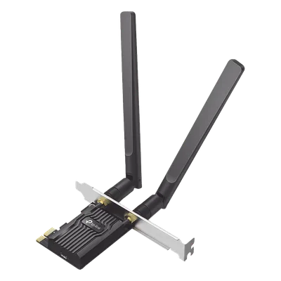 Adaptador PCIe Wi-Fi 6 / AX1800 Mbps / Doble Banda 2.4/5 GHz / Bluetooth 5.2 / MU-MIMO 2x2 / WPA3 / Antenas 2 dBi Desmontables