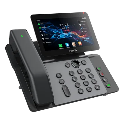 Teléfono IP Ejecutivo / 20 Líneas SIP / Pantalla Táctil IPS 7" / Wi-Fi 6 / Bluetooth 5.4 / Handset Inalámbrico / PoE / Gigabit Dual Ethernet