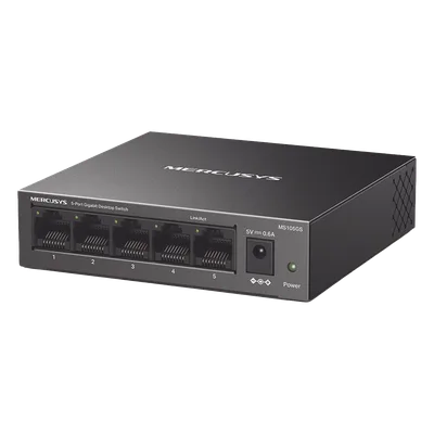 Switch No Administrable / 8 Puertos Gigabit / 16 Gbps / Carcasa Metálica / Sin Ventilador / Plug and Play