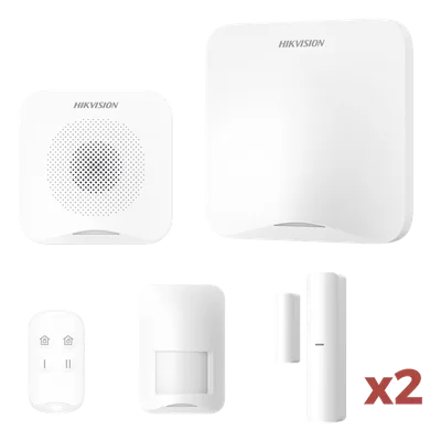 Kit de Alarma Inalámbrica / 16 Zonas / Alcance 1200 m (3937 ft) / Wi-Fi / Sirena 95 dB / PIR 10 m (32.8 ft) / 2 Contactos Magnéticos