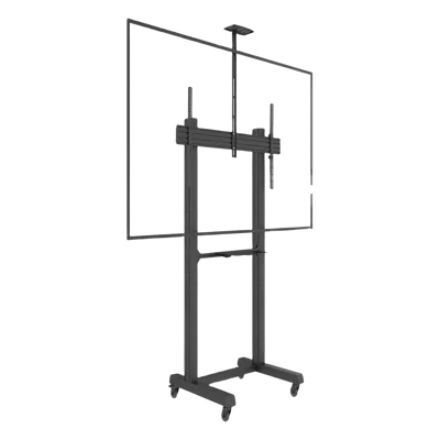 Soporte de Piso Móvil para Pantalla / 65 a 100 in / VESA 100x100 a 1000x600 / Carga 120 kg / Aluminio y Acero