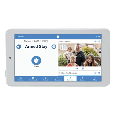 Touchpad de Seguridad IP / Pantalla 7'' Android 1024x600 / Control Z-Wave Local / Wi-Fi Cifrada / Montaje Pared o Escritorio / Batería de Respaldo