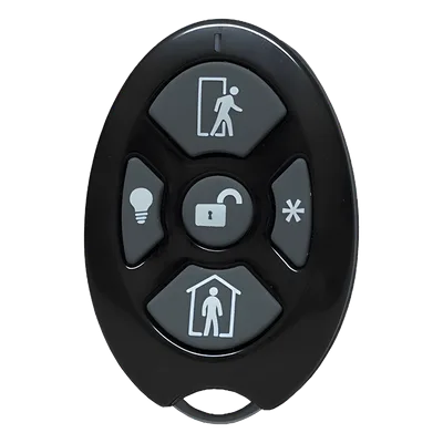Control Remoto de Seguridad / 5 Botones Configurables / Transmisión 433.92 MHz / Encriptación AES 128-bit / Automatización Domótica / Indicador de Batería Baja