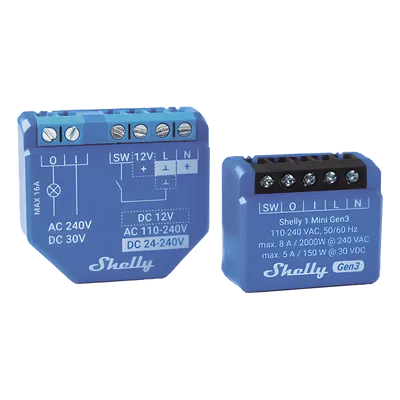 Relé Inteligente Wi-Fi / 1 Canal / Contacto Seco / 8 A / Ultra Compacto 29 x 35 x 16 mm / Compatible con Alexa y Google Assistant