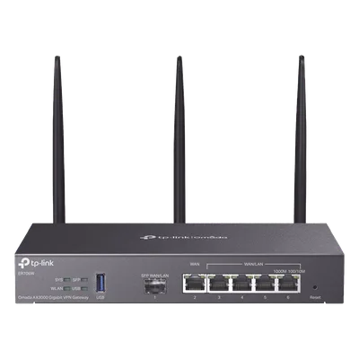 Router Empresarial Wi-Fi 6 / AX3000 / Multi-WAN 5 Puertos / 150,000 Sesiones Concurrentes / VPN Integrado / USB 3.0 / Omada SDN