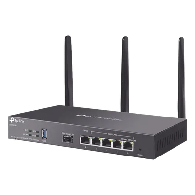 Router Empresarial Wi-Fi 6 / AX3000 / Multi-WAN 5 Puertos / 150,000 Sesiones Concurrentes / VPN Integrado / USB 3.0 / Omada SDN