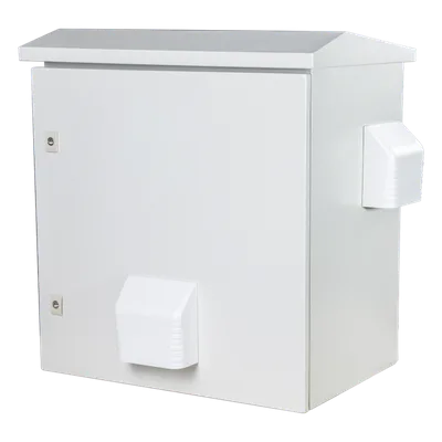Gabinete de Acero para Exterior / IP55 / IK10 / Ventilación con Ventilador 110 VCA / 593 x 609 x 399 mm (1.95 x 2.0 x 1.31 ft) / Placa Trasera Galvanizada 550 x 565 mm