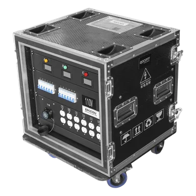 Centro de Carga Móvil / Rack 10U / Conectores Socapex 19 Pines / Salidas 110V y 220V / 30 Canales Totales / MCB 1P 20A