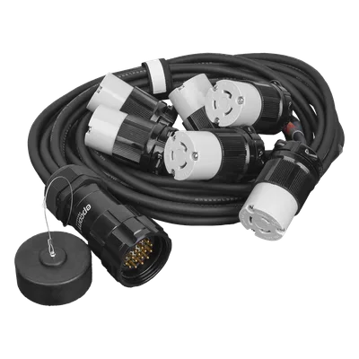 Distribuidor de Corriente / 6 Tomas NEMA L6 / 20A 250V / Derivación Frontal / Conexión a Tierra
