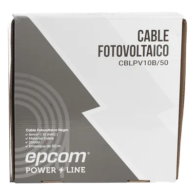 Cable Fotovoltaico / 6 mm² (10 AWG) / 1000/2000 V / 120°C / 50 m (164 ft) / Rojo y Negro / XLPE Resistente a UV
