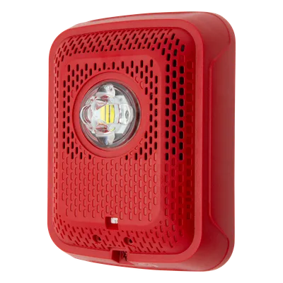 Bocina con Estrobo / Montaje en Pared / 24 VCC Regulado / Flash 1/s / Altavoz 8" / Rojo / Compacto