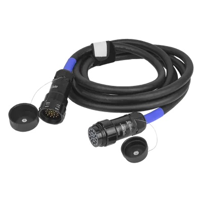 Manguera de AC tipo Socapex / 25 m (82 ft) / Conectores macho y hembra / Audio profesional