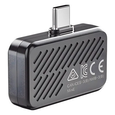 Cámara Termográfica para Smartphone / Resolución IR 96 x 96 / SuperIR / Rango -20°C a 400°C / Precisión ±2°C o ±2% / USB-C y Lightning / 50° × 50° FOV